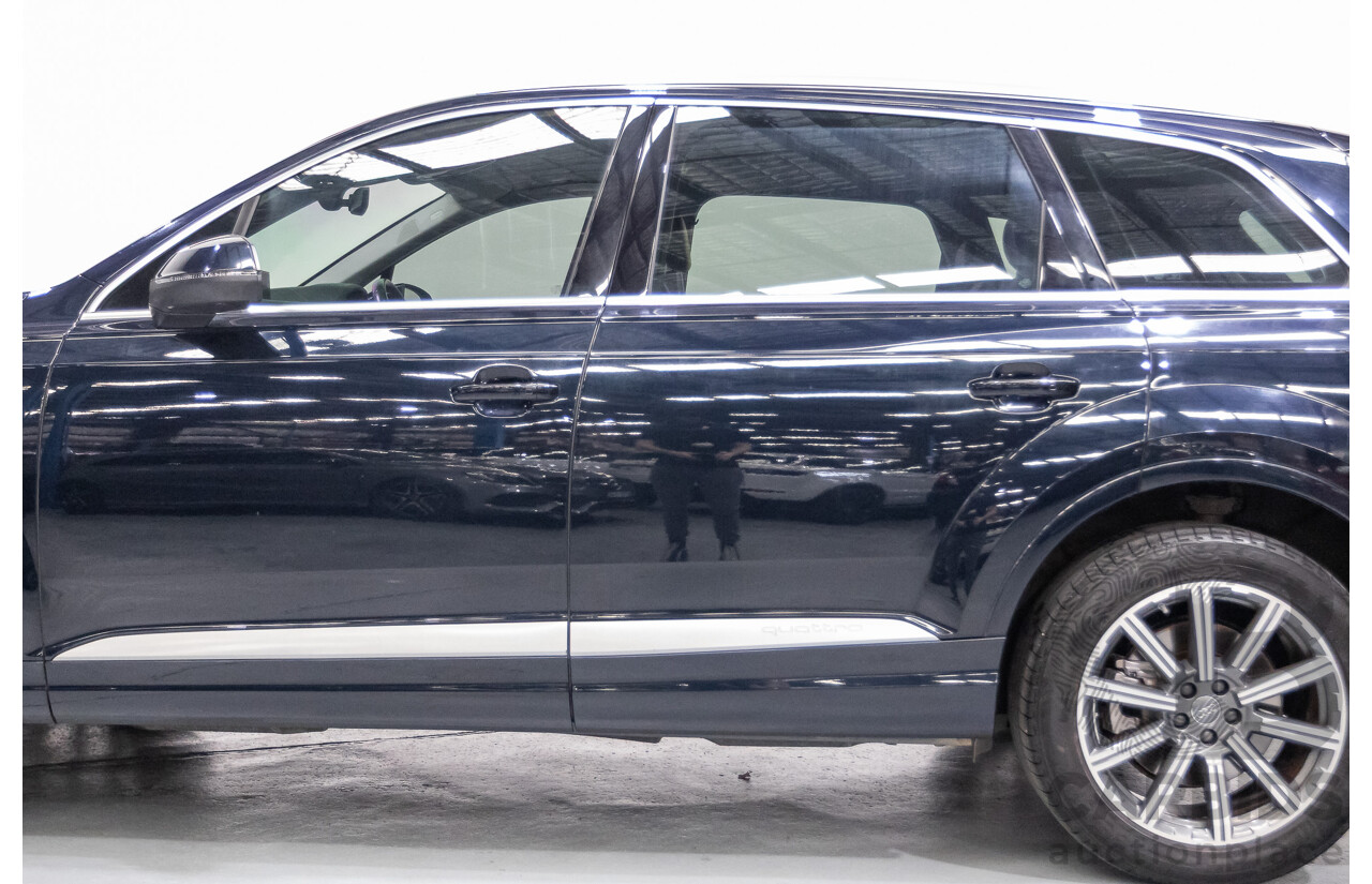 2/2017 Audi Q7 3.0 TDI Quattro (AWD) 4M MY17 4d Wagon Ink Blue Metallic Turbo Diesel V6 3.0L (200kW) - 7 Seater
