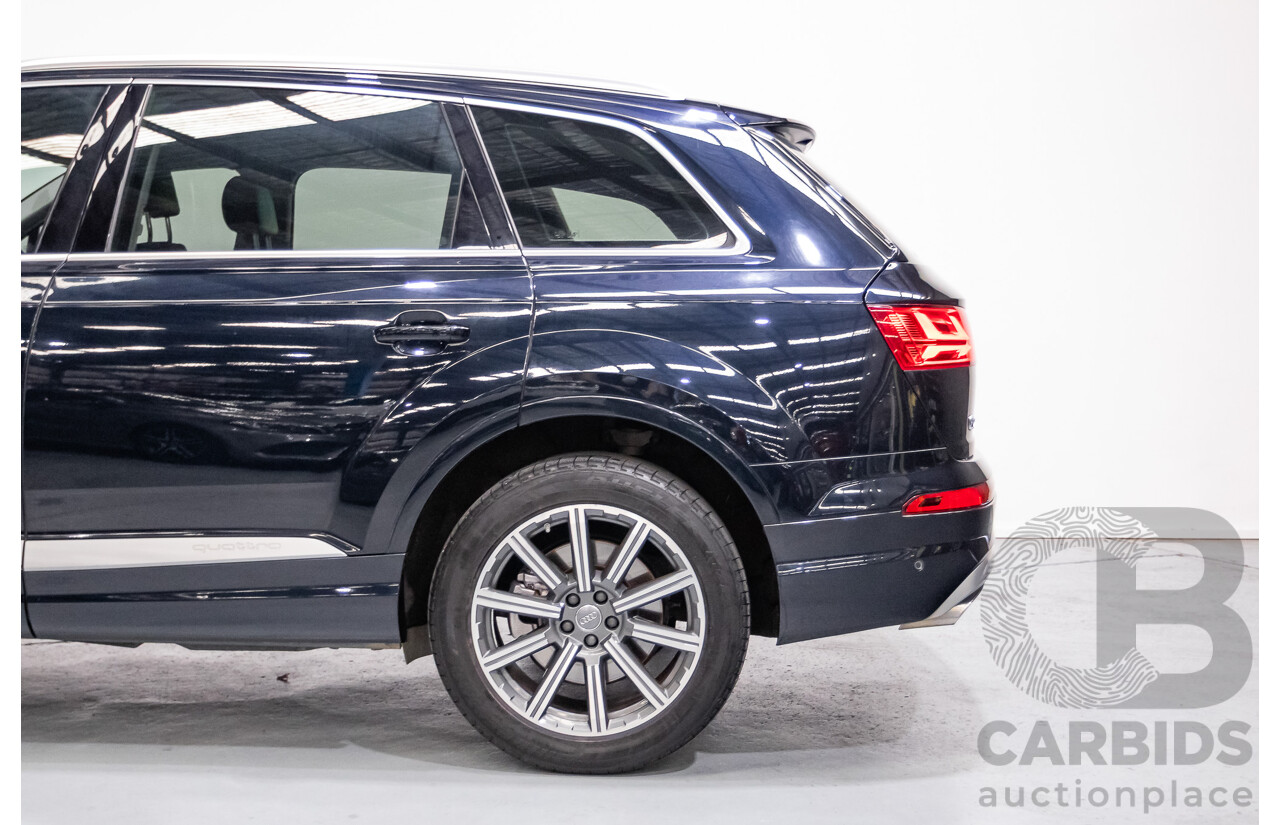 2/2017 Audi Q7 3.0 TDI Quattro (AWD) 4M MY17 4d Wagon Ink Blue Metallic Turbo Diesel V6 3.0L (200kW) - 7 Seater