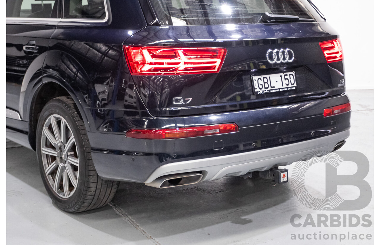 2/2017 Audi Q7 3.0 TDI Quattro (AWD) 4M MY17 4d Wagon Ink Blue Metallic Turbo Diesel V6 3.0L (200kW) - 7 Seater