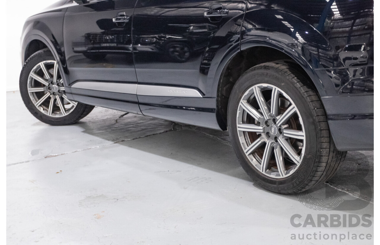 2/2017 Audi Q7 3.0 TDI Quattro (AWD) 4M MY17 4d Wagon Ink Blue Metallic Turbo Diesel V6 3.0L (200kW) - 7 Seater