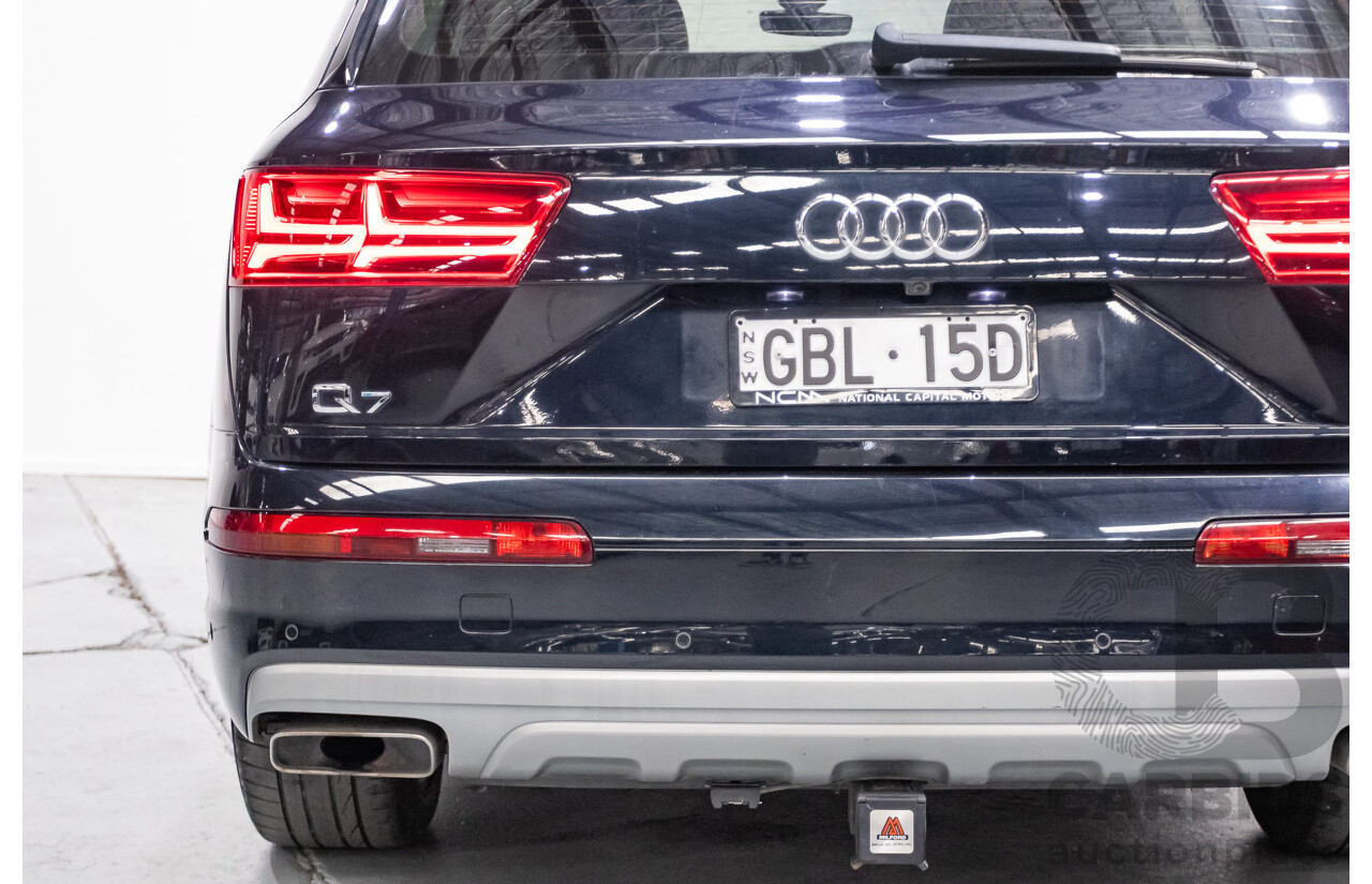 2/2017 Audi Q7 3.0 TDI Quattro (AWD) 4M MY17 4d Wagon Ink Blue Metallic Turbo Diesel V6 3.0L (200kW) - 7 Seater