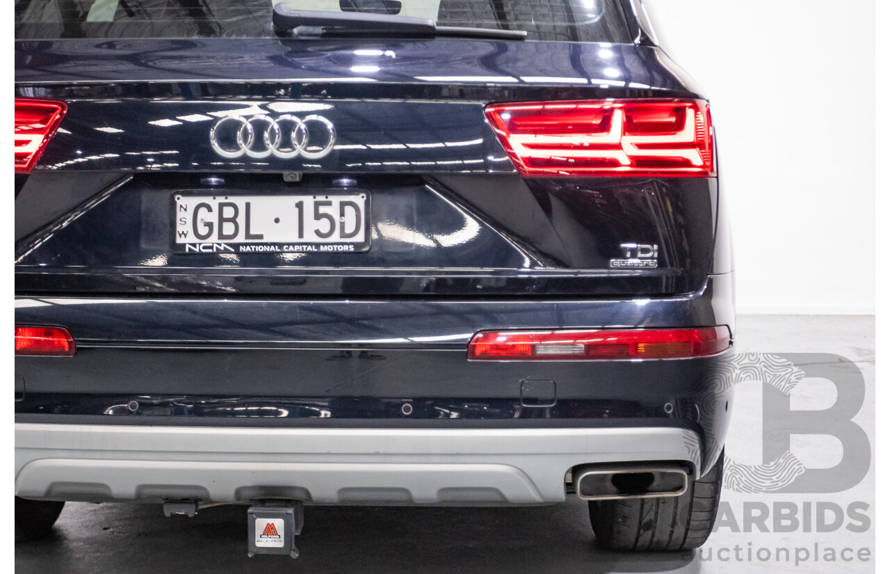 2/2017 Audi Q7 3.0 TDI Quattro (AWD) 4M MY17 4d Wagon Ink Blue Metallic Turbo Diesel V6 3.0L (200kW) - 7 Seater