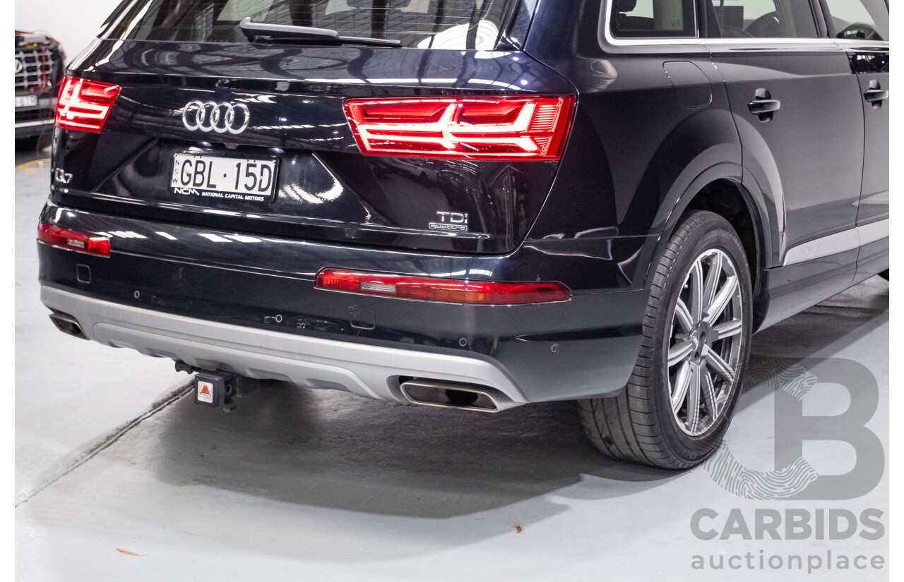 2/2017 Audi Q7 3.0 TDI Quattro (AWD) 4M MY17 4d Wagon Ink Blue Metallic Turbo Diesel V6 3.0L (200kW) - 7 Seater