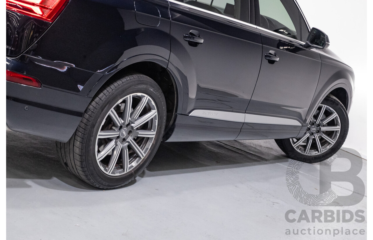 2/2017 Audi Q7 3.0 TDI Quattro (AWD) 4M MY17 4d Wagon Ink Blue Metallic Turbo Diesel V6 3.0L (200kW) - 7 Seater