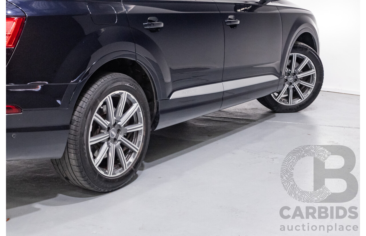 2/2017 Audi Q7 3.0 TDI Quattro (AWD) 4M MY17 4d Wagon Ink Blue Metallic Turbo Diesel V6 3.0L (200kW) - 7 Seater