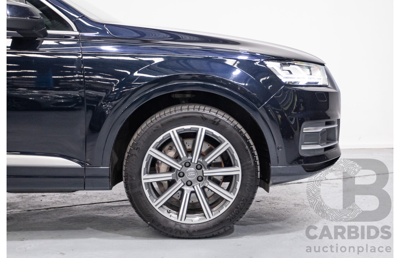 2/2017 Audi Q7 3.0 TDI Quattro (AWD) 4M MY17 4d Wagon Ink Blue Metallic Turbo Diesel V6 3.0L (200kW) - 7 Seater