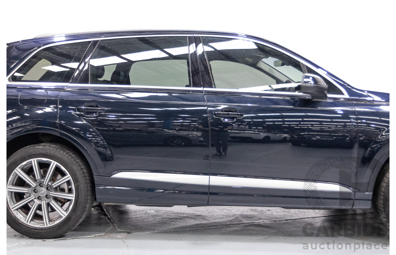 2/2017 Audi Q7 3.0 TDI Quattro (AWD) 4M MY17 4d Wagon Ink Blue Metallic Turbo Diesel V6 3.0L (200kW) - 7 Seater