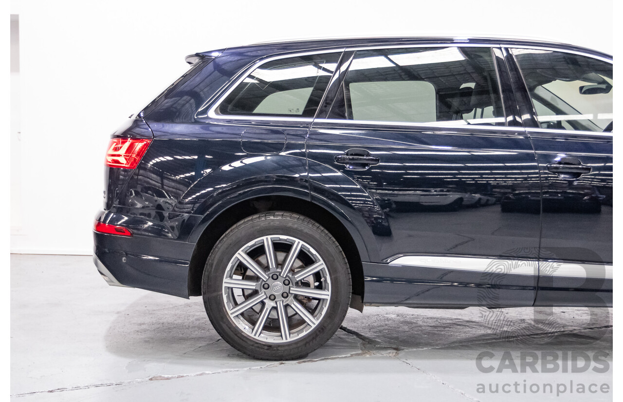 2/2017 Audi Q7 3.0 TDI Quattro (AWD) 4M MY17 4d Wagon Ink Blue Metallic Turbo Diesel V6 3.0L (200kW) - 7 Seater
