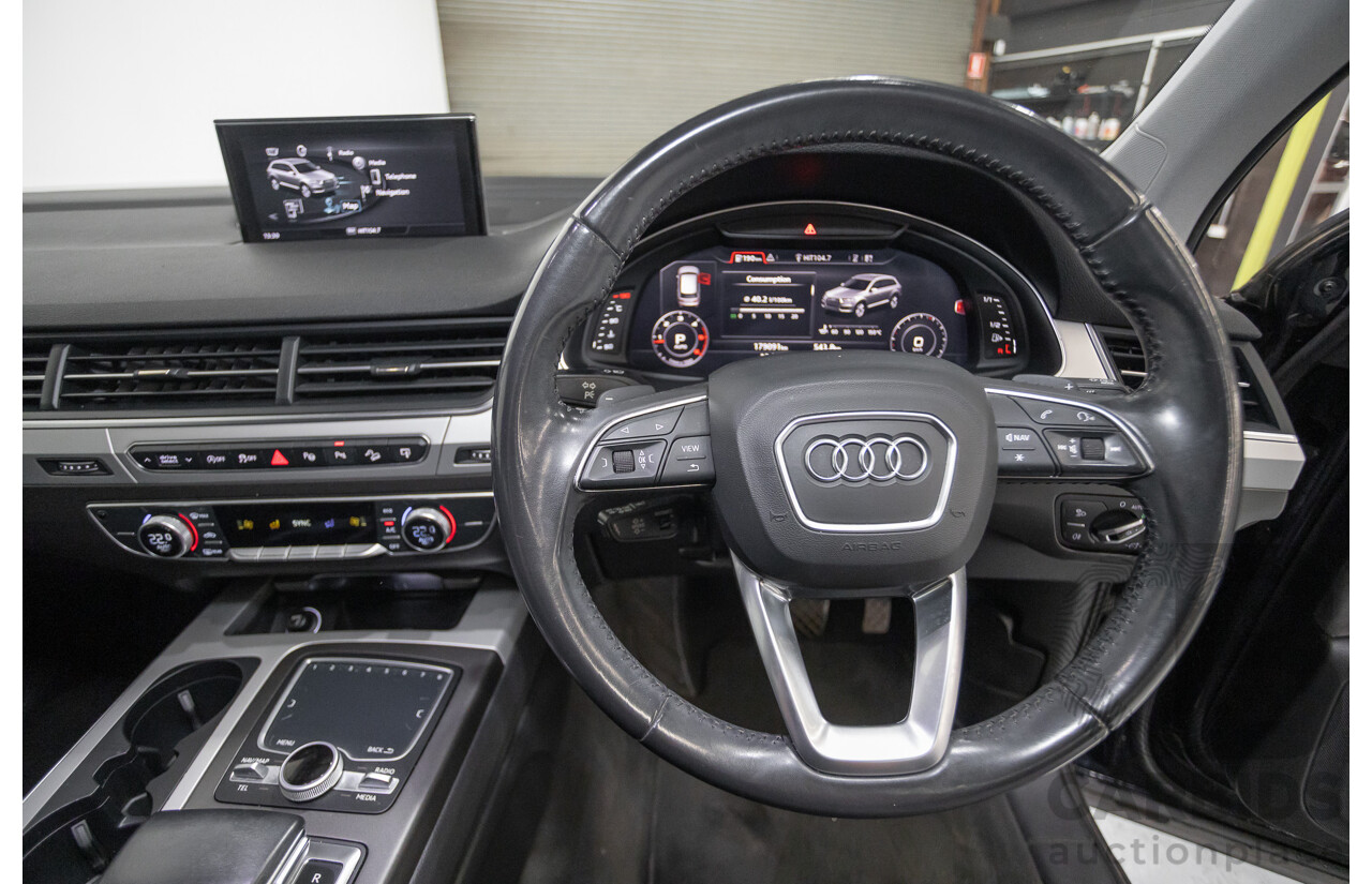 2/2017 Audi Q7 3.0 TDI Quattro (AWD) 4M MY17 4d Wagon Ink Blue Metallic Turbo Diesel V6 3.0L (200kW) - 7 Seater
