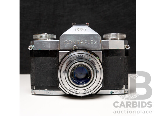 Zeiss Ikon Contaflex 35mm SLR Camera with Tessar 45mm F/2.8 Lens, Case and Accessories