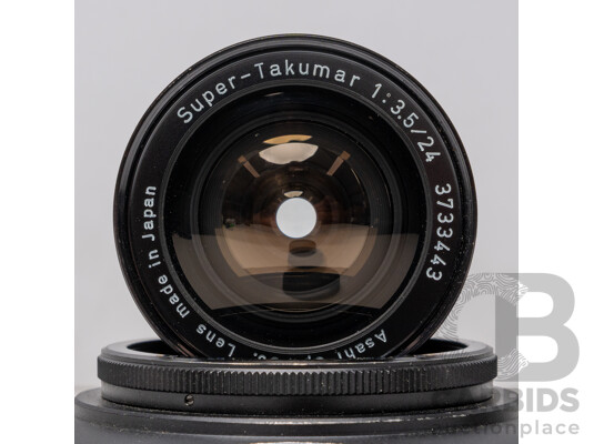 Super Takumar 24mm F/3.5 M42 Lens with Metal Hood and Caps