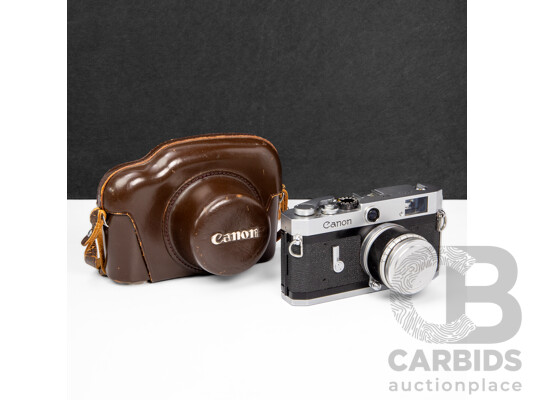 Canon P 35mm Rangefinder Camera with Canon 50mm F/1.8 Lens and Leather Case