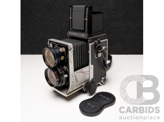 Mamiya C220 Professional TLR Camera Kit with Five Lenses, Hoods, Film and Hard Case