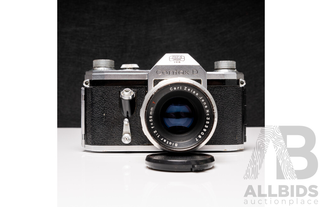 Zeiss Ikon Contax D 35mm SLR Camera with Carl Zeiss Jena Biotar 58mm F/2 Lens and Leather Case