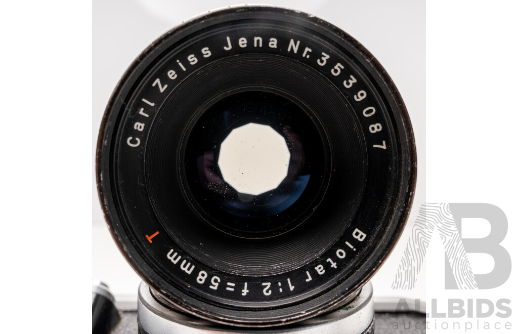 Zeiss Ikon Contax D 35mm SLR Camera with Carl Zeiss Jena Biotar 58mm F/2 Lens and Leather Case