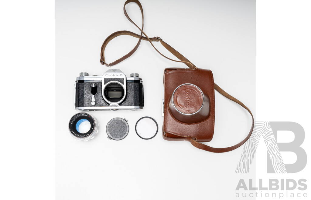 Zeiss Ikon Contax D 35mm SLR Camera with Carl Zeiss Jena Biotar 58mm F/2 Lens and Leather Case