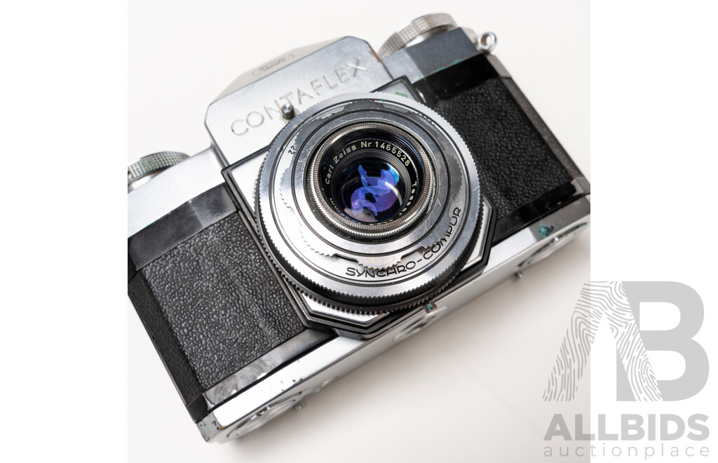 Zeiss Ikon Contaflex 35mm SLR Camera with Tessar 45mm F/2.8 Lens, Case and Accessories