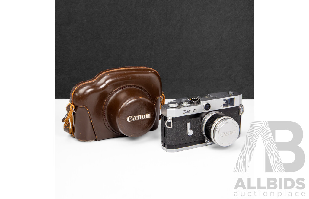 Canon P 35mm Rangefinder Camera with Canon 50mm F/1.8 Lens and Leather Case