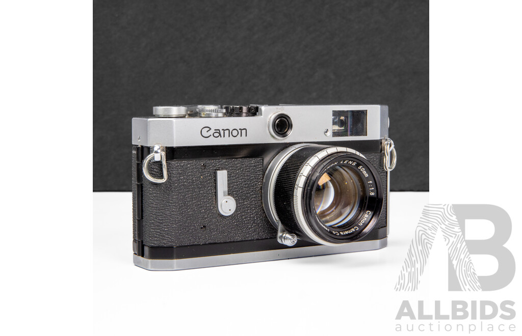 Canon P 35mm Rangefinder Camera with Canon 50mm F/1.8 Lens and Leather Case
