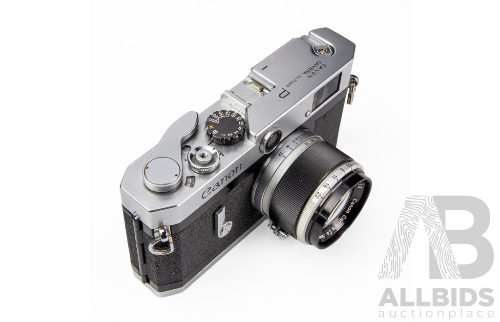 Canon P 35mm Rangefinder Camera with Canon 50mm F/1.8 Lens and Leather Case