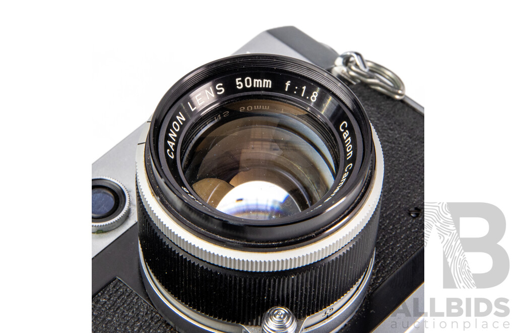 Canon P 35mm Rangefinder Camera with Canon 50mm F/1.8 Lens and Leather Case