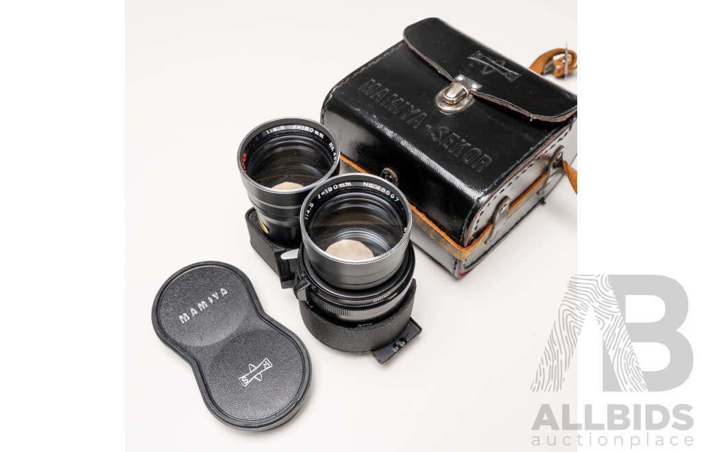 Mamiya C220 Professional TLR Camera Kit with Five Lenses, Hoods, Film and Hard Case