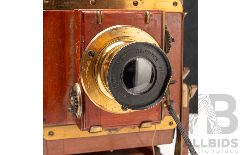 Thornton-Pickard Half Plate Field Camera with Beck Symmetrical Brass Lens