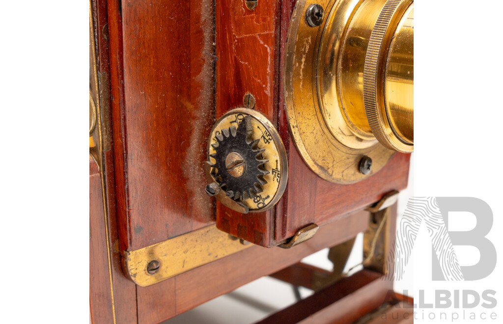 Thornton-Pickard Half Plate Field Camera with Beck Symmetrical Brass Lens