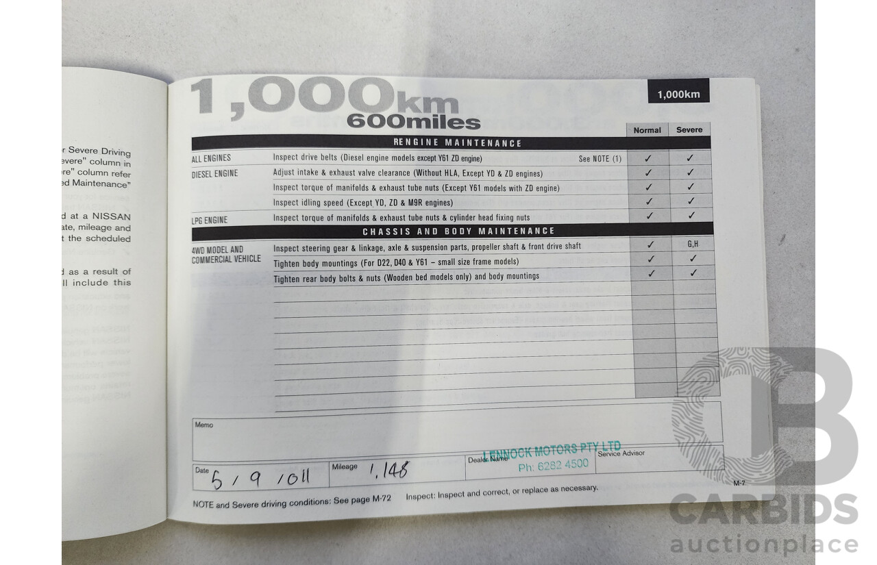 7/2011 Nissan X-Trail ST (4x4) T31 MY11 4d Wagon White 2.5L