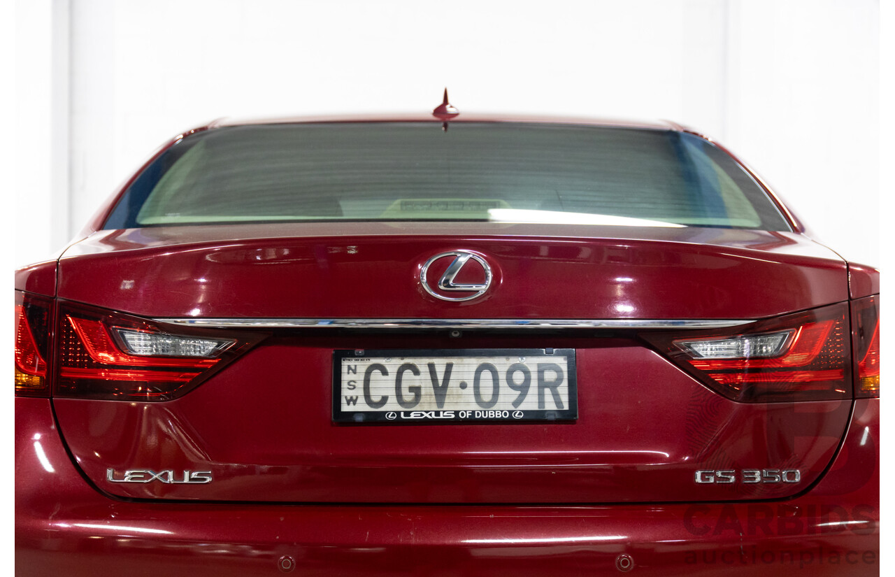7/2012 Lexus Gs350 Luxury GRL10R 4d Sedan Riviera Red 3.5L