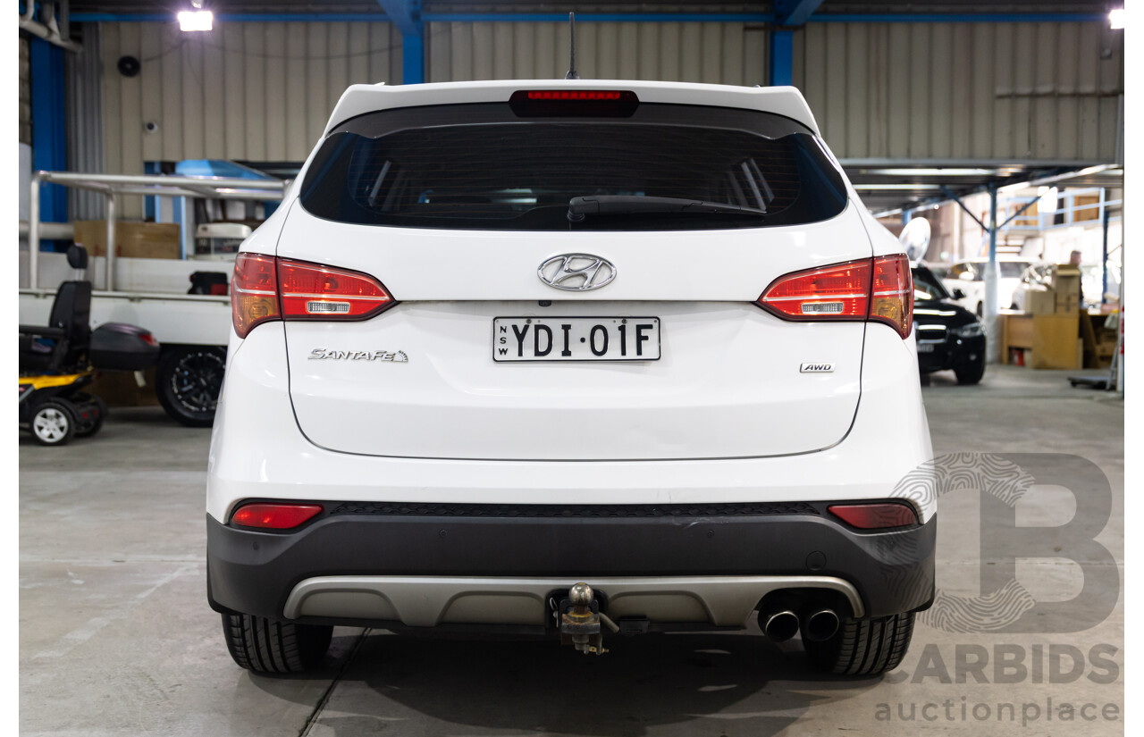 01/2015 Hyundai Santa Fe ACTIVE CRDi (4x4) AWD DM MY15 4D Wagon Creamy White Diesel Turbo 2.2L