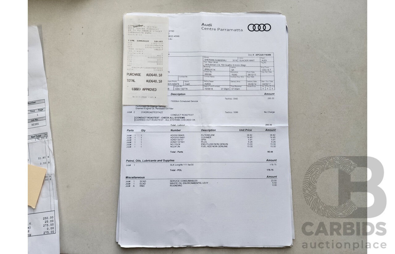 3/2014 Audi Q5 3.0 TDI Quattro 8R MY14 4d Wagon White 3.0L