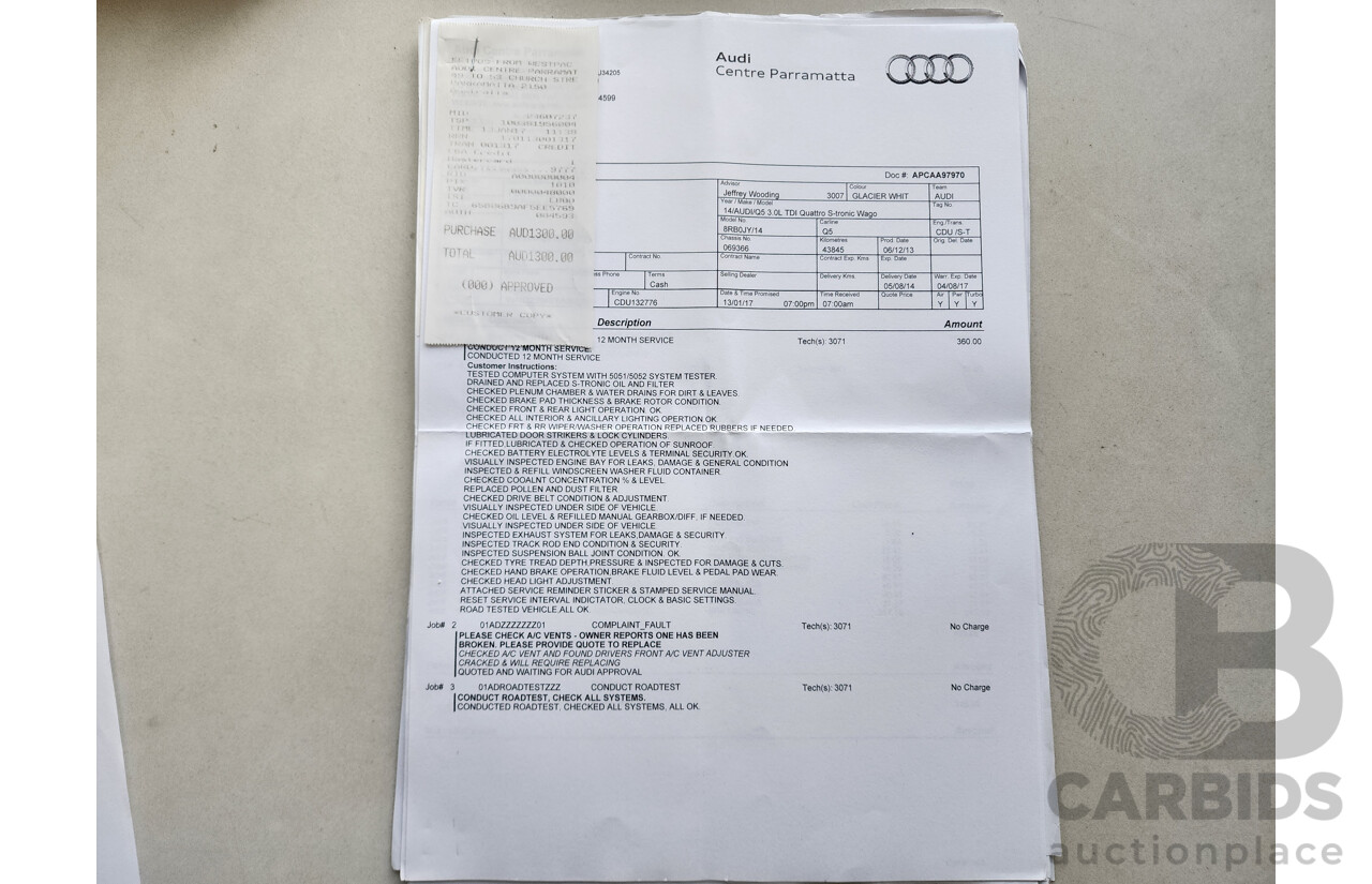 3/2014 Audi Q5 3.0 TDI Quattro 8R MY14 4d Wagon White 3.0L