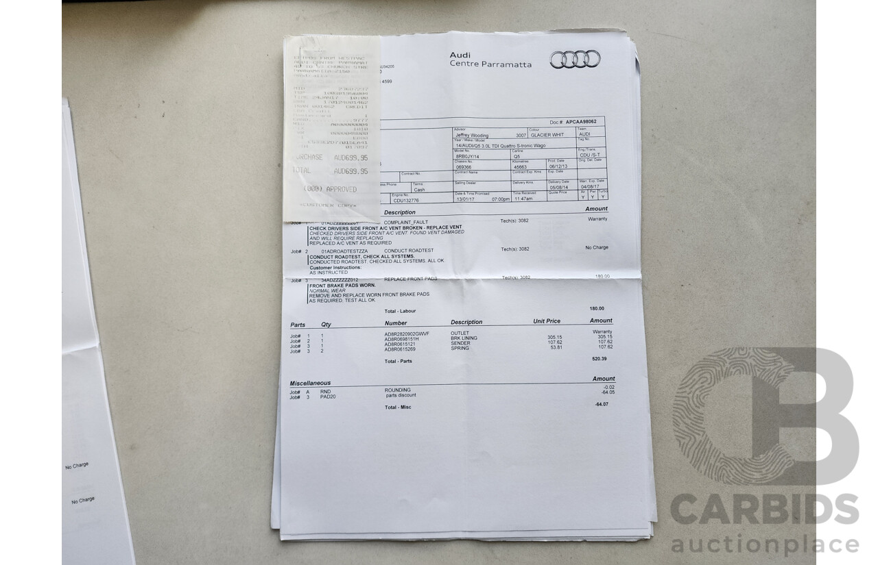 3/2014 Audi Q5 3.0 TDI Quattro 8R MY14 4d Wagon White 3.0L