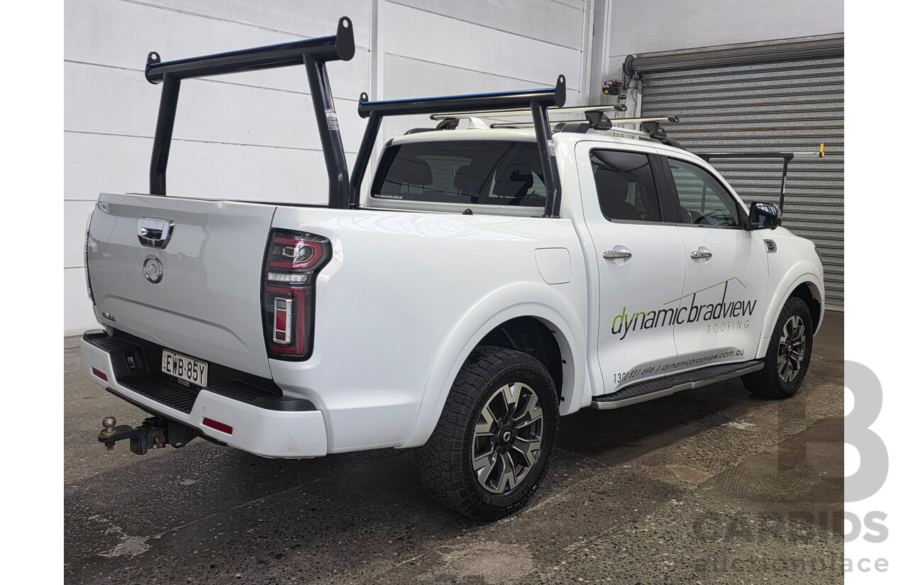8/2022 GWM Cannon-X (4x4) Dual Cab Utility White Turbo Diesel 2.0L
