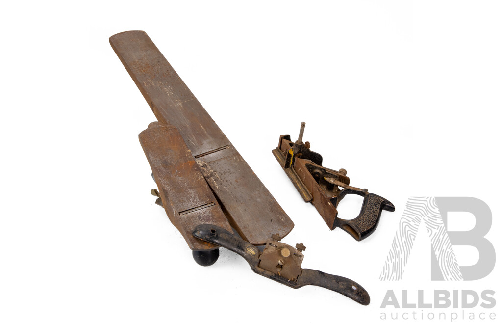 Four Stanley Woodworking Planes Including Number Seven Smoothing Plane, Number Four Bench Plane, Number Seventy Eight Rebate Plane, Spoke Shave