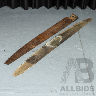 Pair of Vintage Cross Cut Log Saw Blades