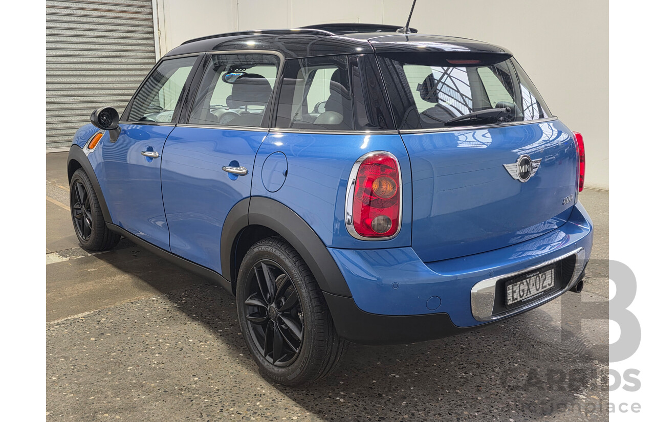 2/2012 Mini Cooper Countryman R60 MY12 4d Wagon True Blue Metallic 1.6L