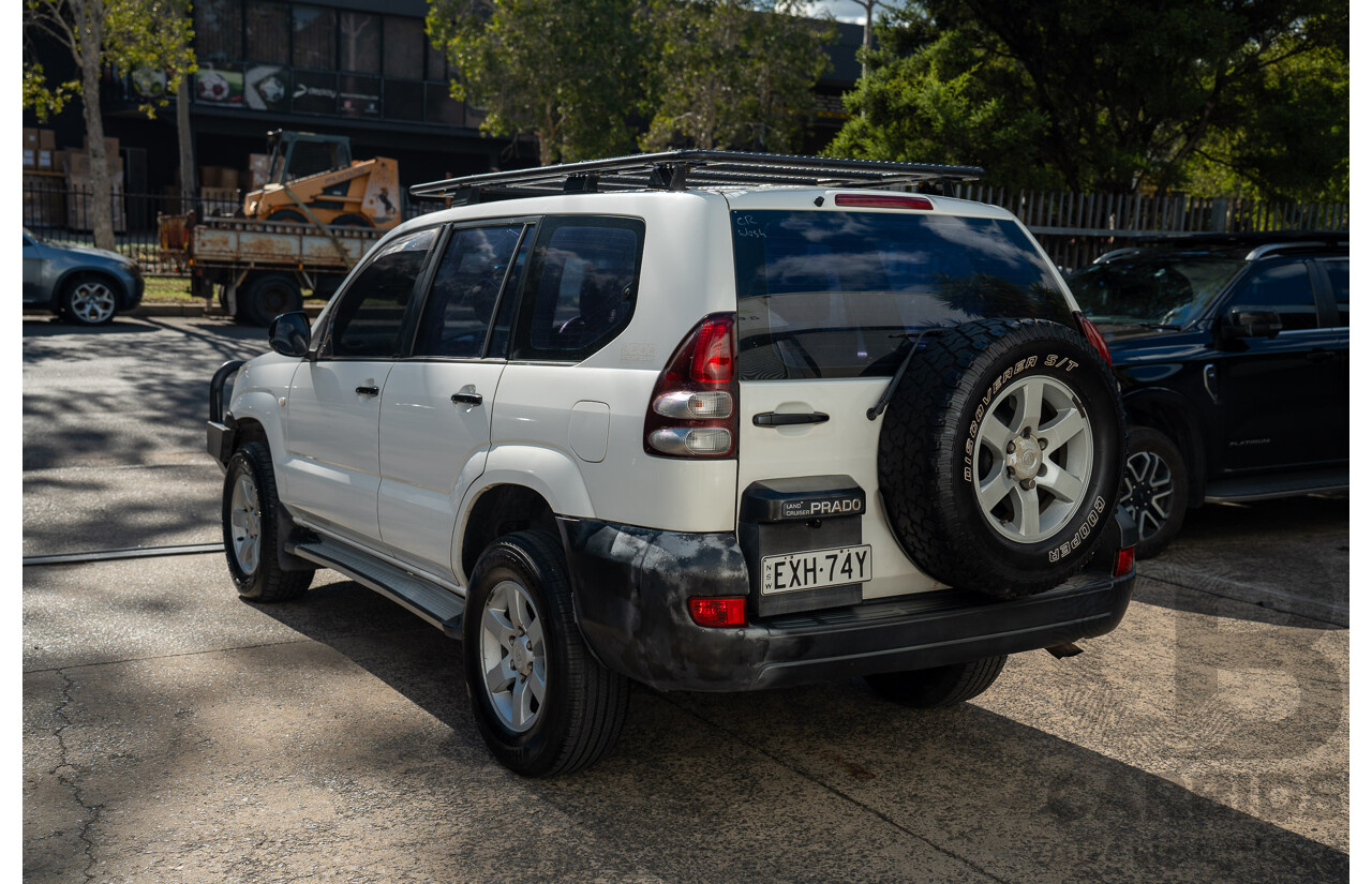 1/2006 Toyota Landcruiser Prado GX (4x4) KZJ120R 4d Wagon Arctic White Diesel Turbo 3.0L