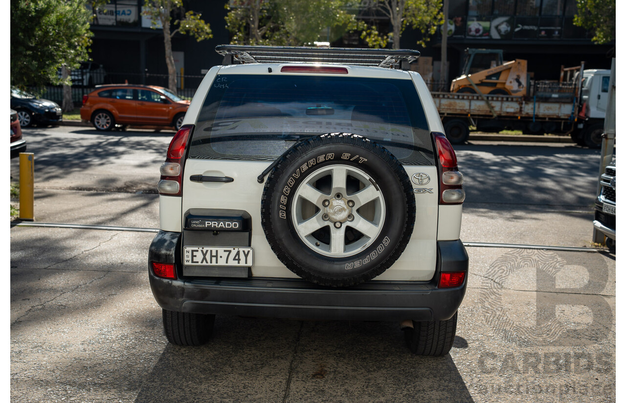 1/2006 Toyota Landcruiser Prado GX (4x4) KZJ120R 4d Wagon Arctic White Diesel Turbo 3.0L