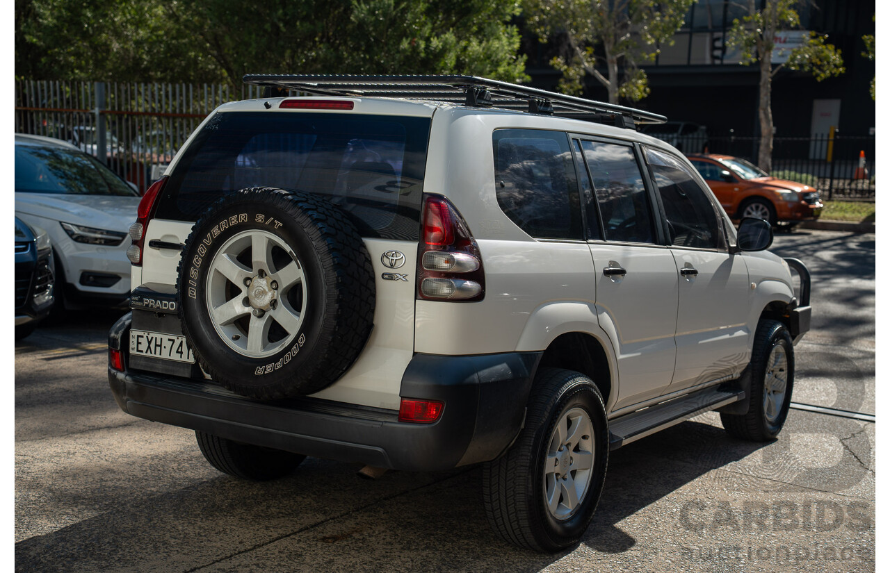 1/2006 Toyota Landcruiser Prado GX (4x4) KZJ120R 4d Wagon Arctic White Diesel Turbo 3.0L