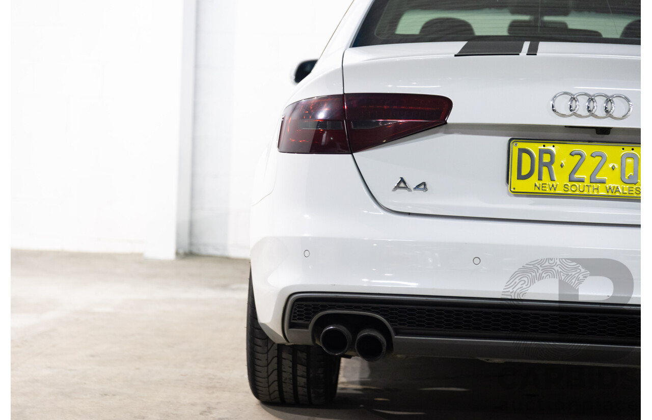 6/2014 Audi A4 2.0 TFSI S-Line Quattro B8 (8K) MY14 4d Sedan Glacier White Metallic Turbo 2.0L