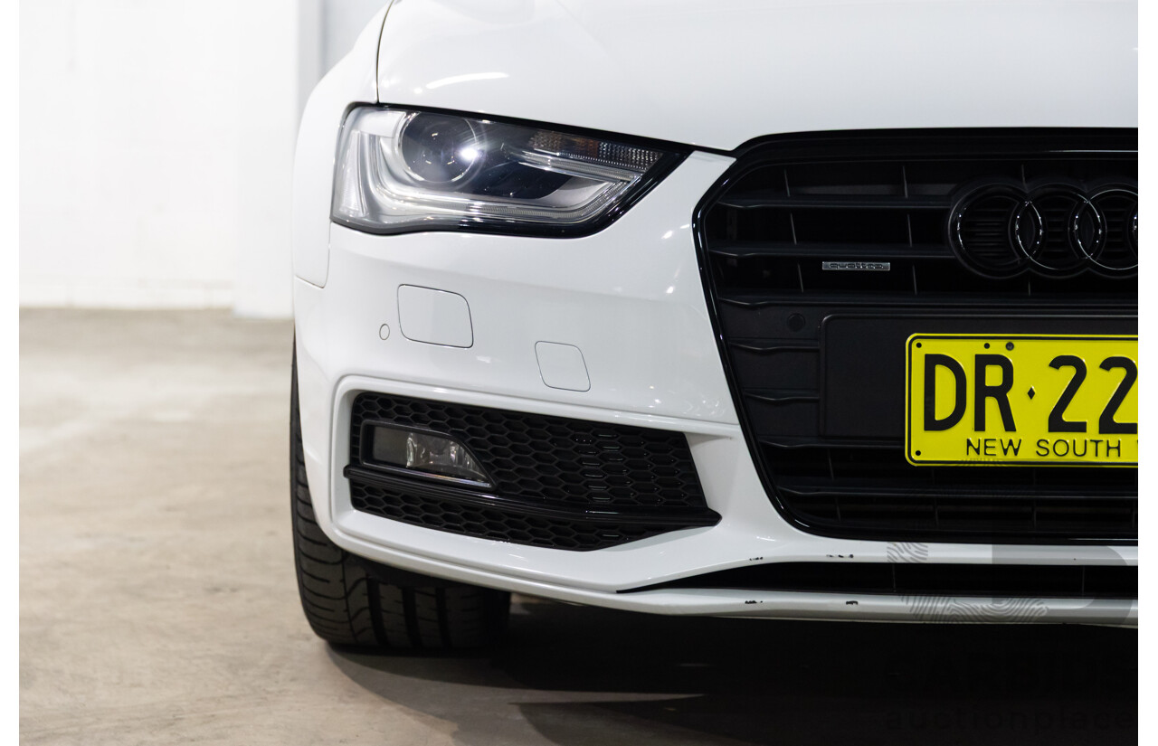 6/2014 Audi A4 2.0 TFSI S-Line Quattro B8 (8K) MY14 4d Sedan Glacier White Metallic Turbo 2.0L