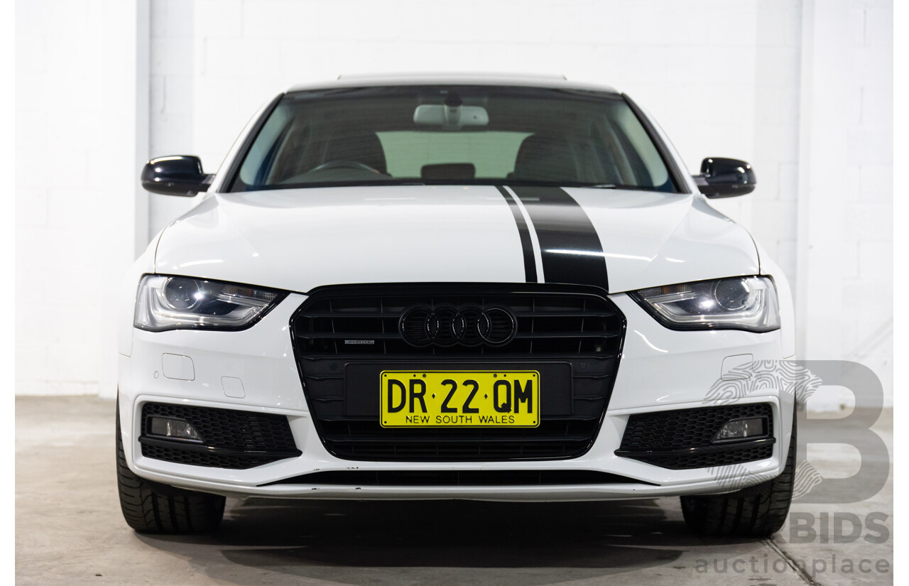 6/2014 Audi A4 2.0 TFSI S-Line Quattro B8 (8K) MY14 4d Sedan Glacier White Metallic Turbo 2.0L
