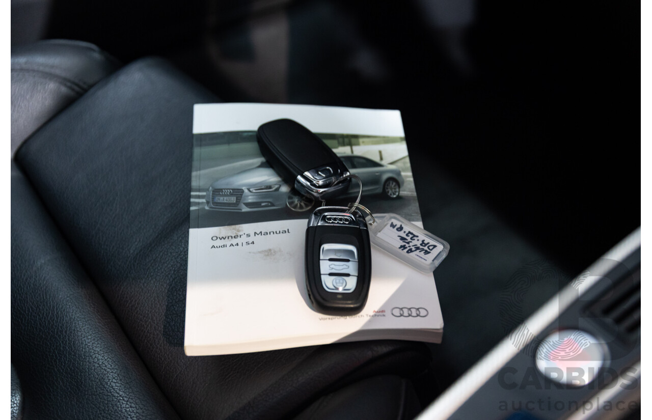 6/2014 Audi A4 2.0 TFSI S-Line Quattro B8 (8K) MY14 4d Sedan Glacier White Metallic Turbo 2.0L