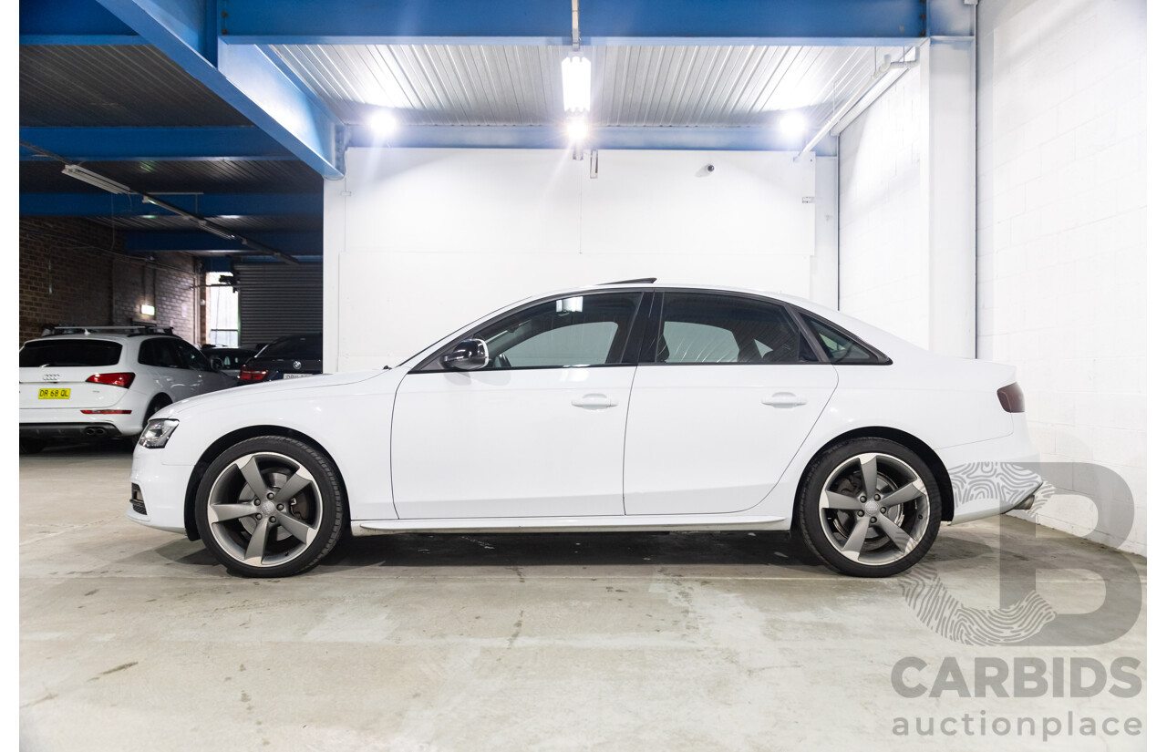 6/2014 Audi A4 2.0 TFSI S-Line Quattro B8 (8K) MY14 4d Sedan Glacier White Metallic Turbo 2.0L