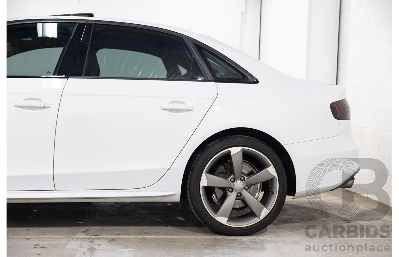 6/2014 Audi A4 2.0 TFSI S-Line Quattro B8 (8K) MY14 4d Sedan Glacier White Metallic Turbo 2.0L
