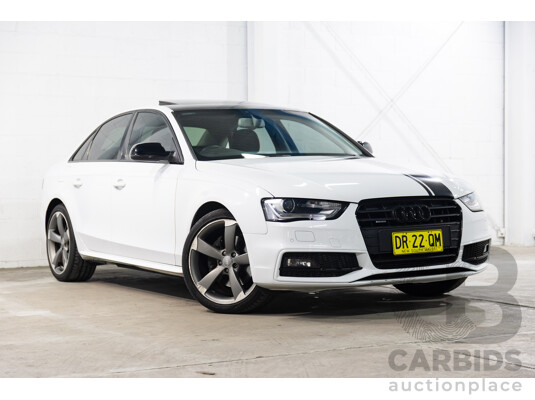 6/2014 Audi A4 2.0 TFSI S-Line Quattro B8 (8K) MY14 4d Sedan Glacier White Metallic Turbo 2.0L