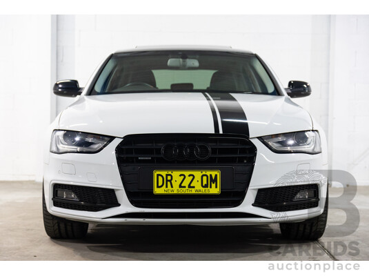 6/2014 Audi A4 2.0 TFSI S-Line Quattro B8 (8K) MY14 4d Sedan Glacier White Metallic Turbo 2.0L