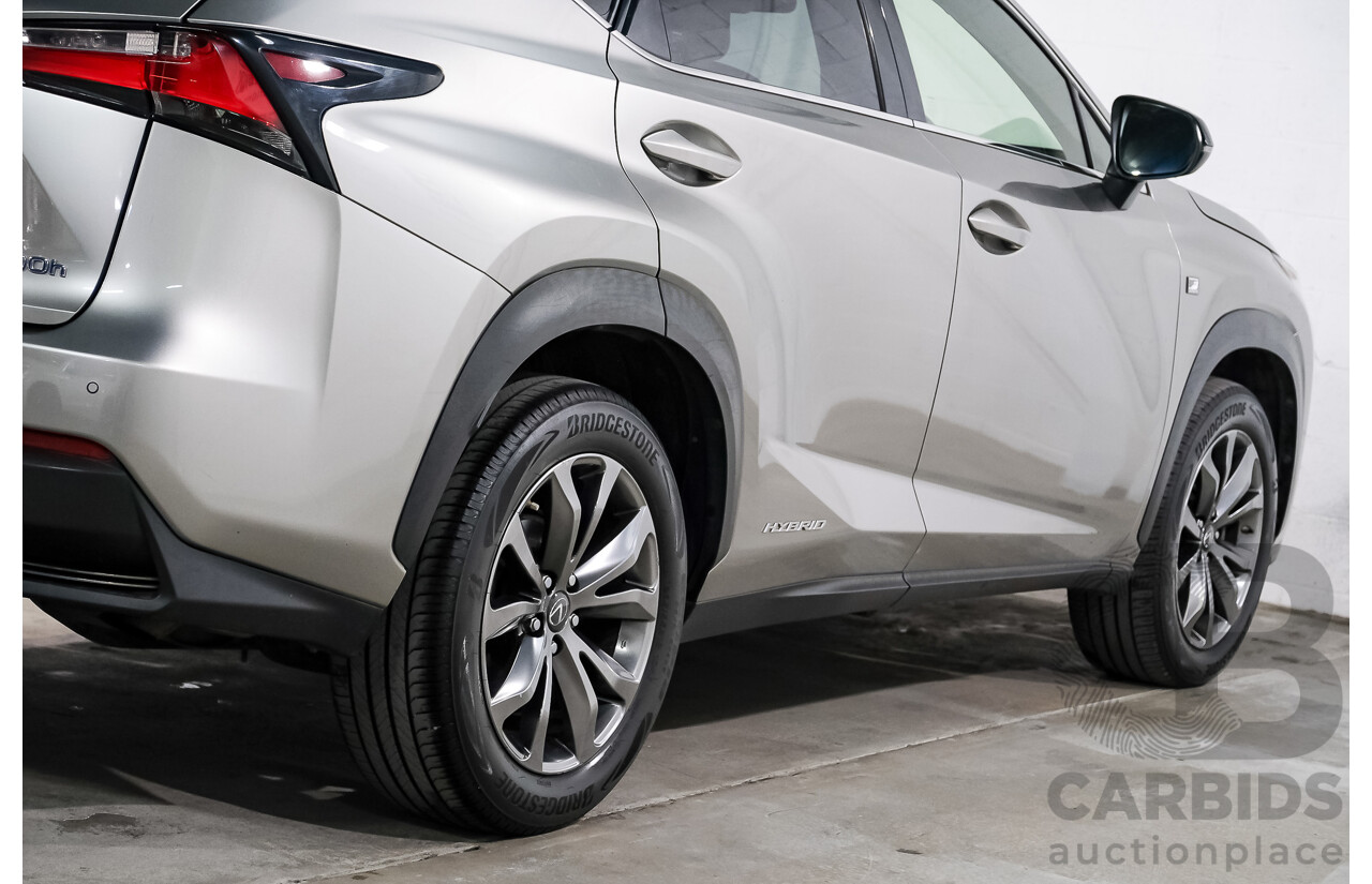 08/2015 Lexus Nx300h F-SPORT HYBRID (AWD) AWD AYZ15R 4D Wagon Silver Or Chrome 2.5L